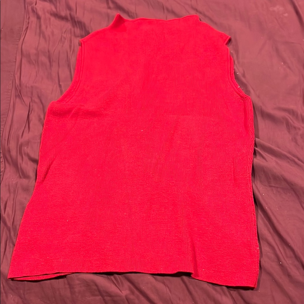 Eric Spencer Vibrant Red Sleeveless Tank Top with Scoop Neck